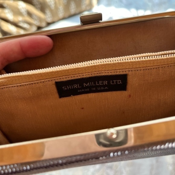 Shirl Miller Metallic Silver Snake Print Clutch - Picture 5 of 8